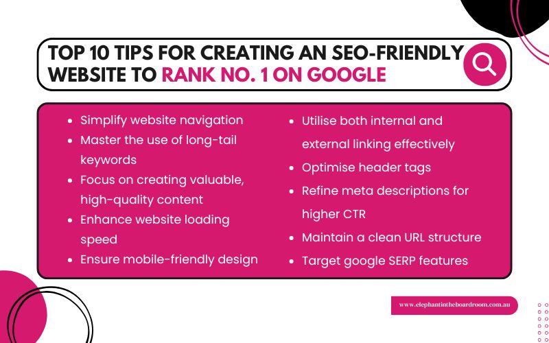 Top 10 Tips for Creating an SEO Friendly Website to Rank No. 1 on Google